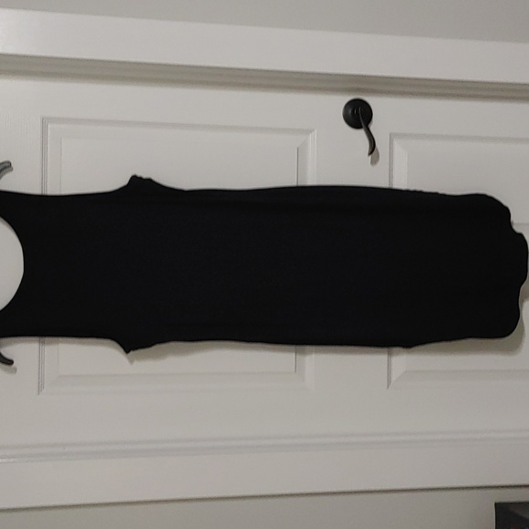 Olive + Oak Black Sleeveless Tank Maxi Dress Sz XL Soft Fit Rounded Hem - Picture 5 of 7